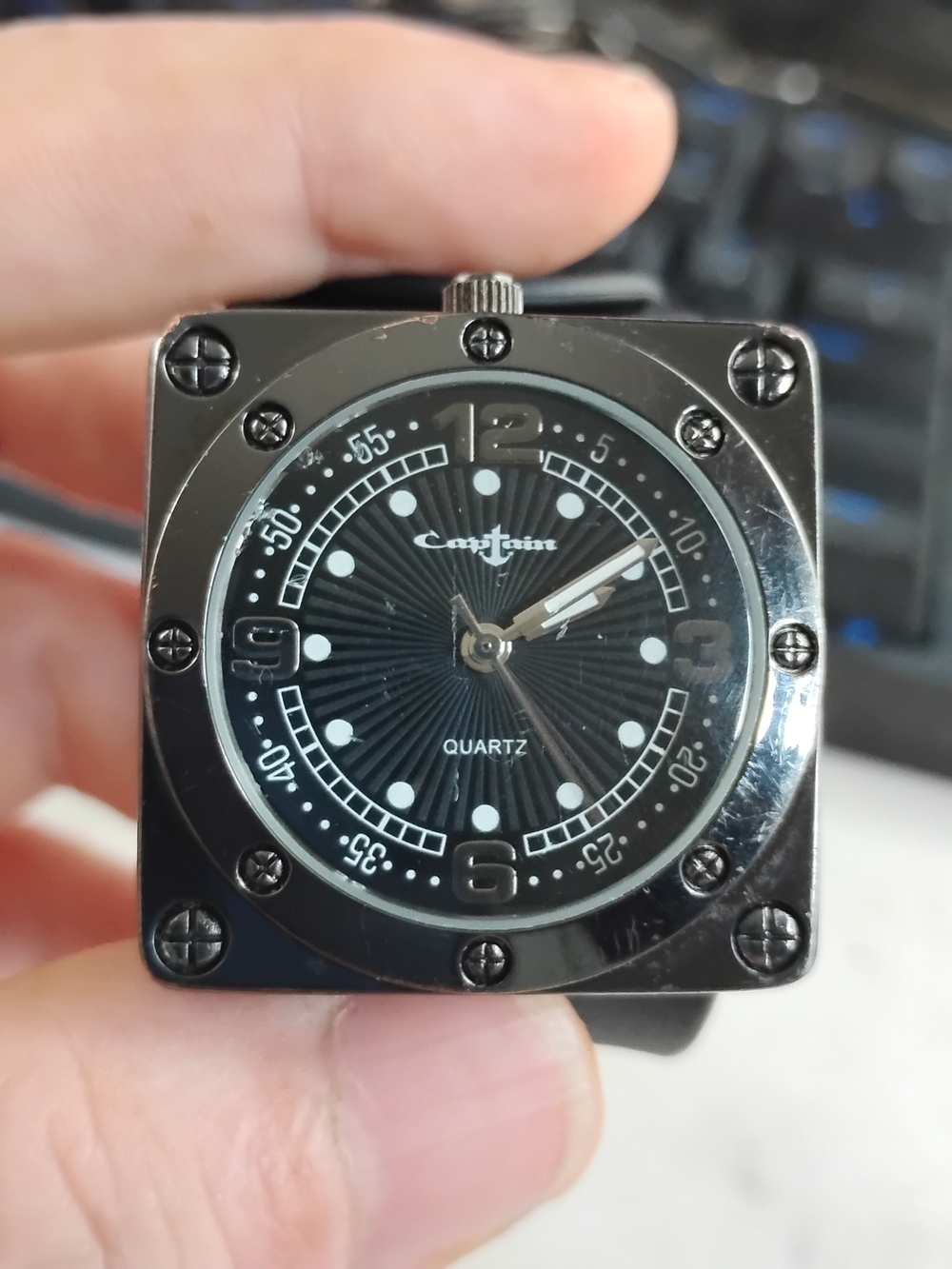 Black Square Stainless Quartz Watch